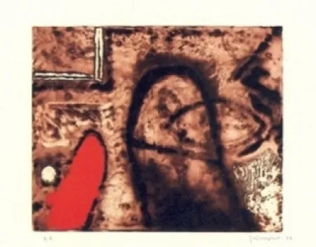 Etching Guinovart - Figura i vermell 