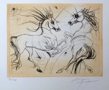 Etching Guiny - Les chevaux de jupiter