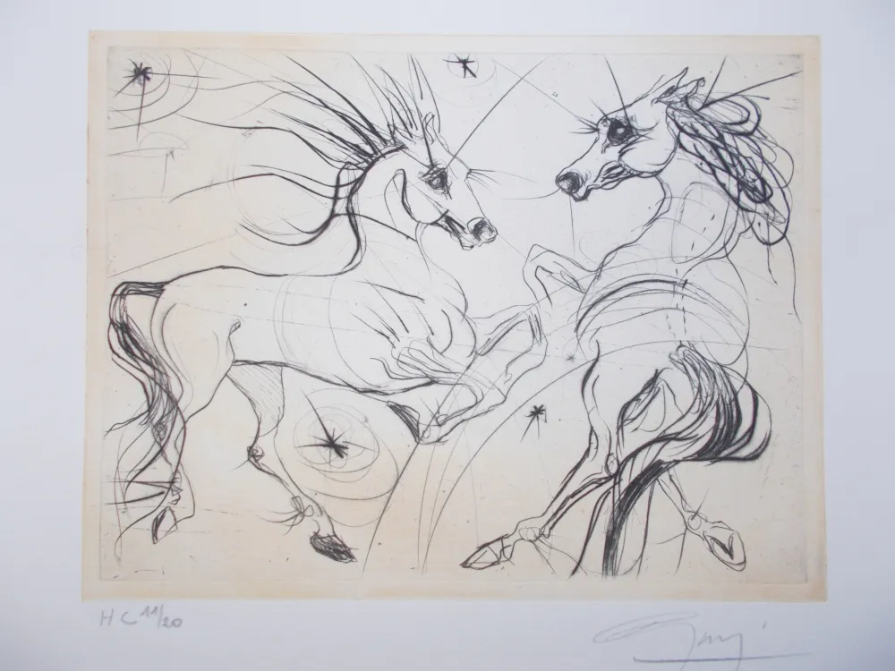 Etching Guiny - Les chevaux de Jupiter