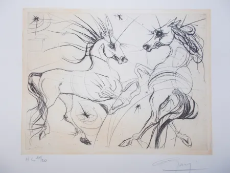 Etching Guiny - Les chevaux de Jupiter
