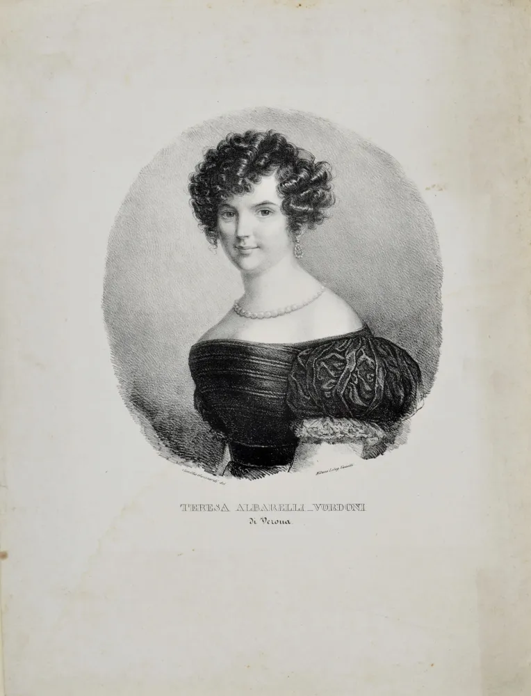Lithograph Guiscardi Gandolfi - TERESA ALBARELLI VORDONI DI VERONA, 1839