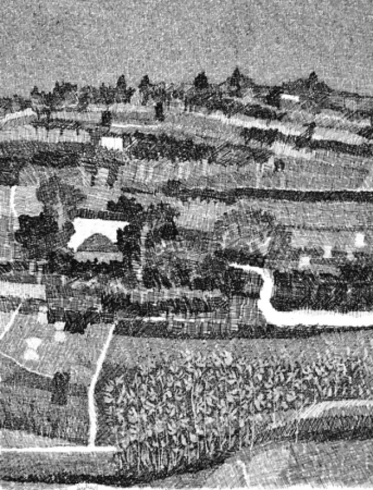 Engraving Gulino - Paesaggio marchigiano