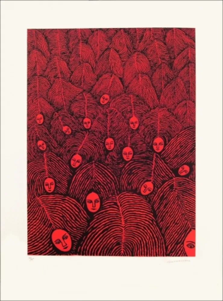 Lithograph Gurbuz - Femme III