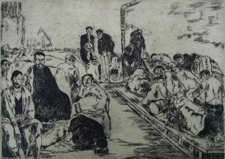 Engraving Gutiérrez Solana  - Casa de dormir