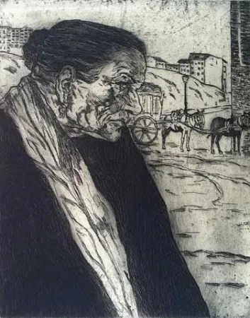 Engraving Gutiérrez Solana  - La Trapera