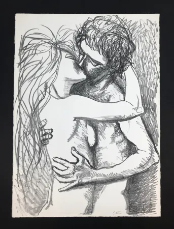 Lithograph Guttuso - Abbraccio