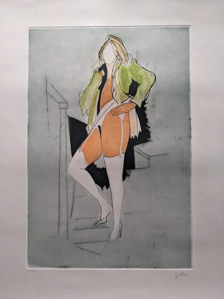 Etching And Aquatint Guttuso - Calze Bianche / White Socks