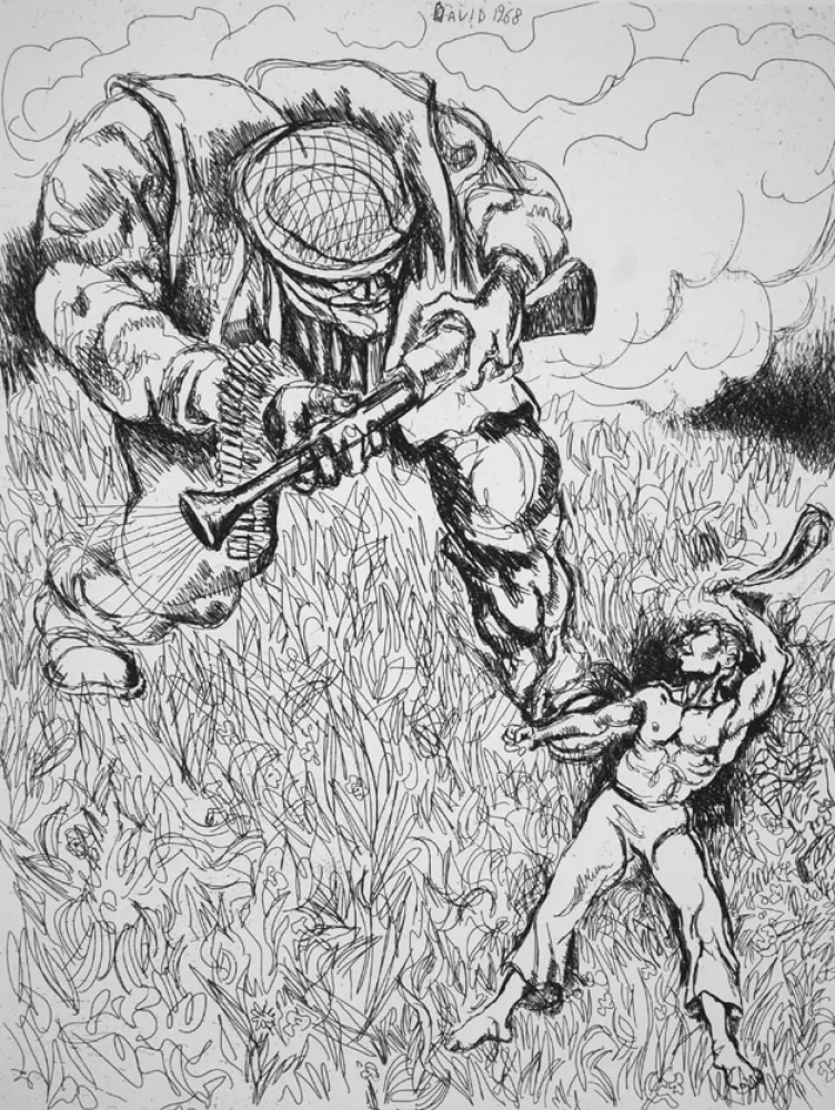 Engraving Guttuso - David 1968