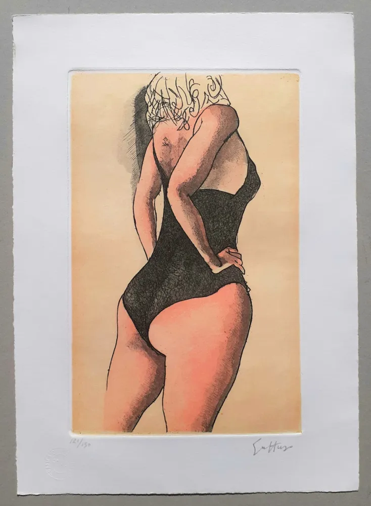 Etching And Aquatint Guttuso - Donna di schiena