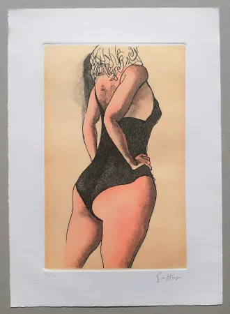 Etching And Aquatint Guttuso - Donna di schiena