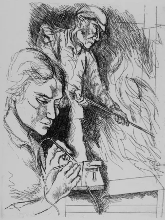 Engraving Guttuso - Il lavoro II