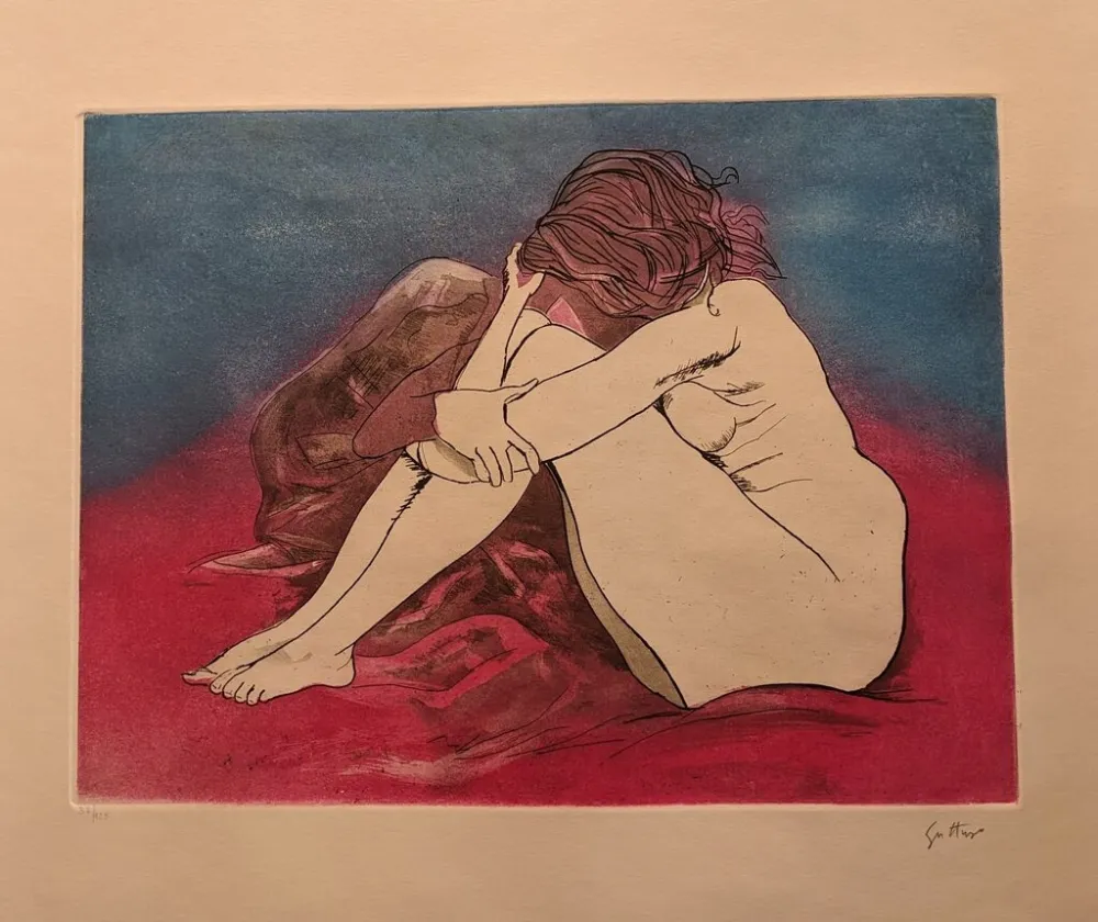 Etching And Aquatint Guttuso - Malinconia / Melancholy