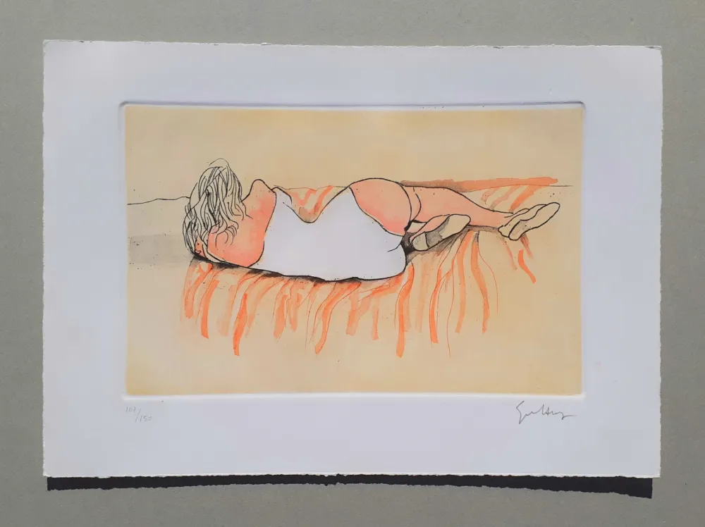 Etching And Aquatint Guttuso - Modella distesa