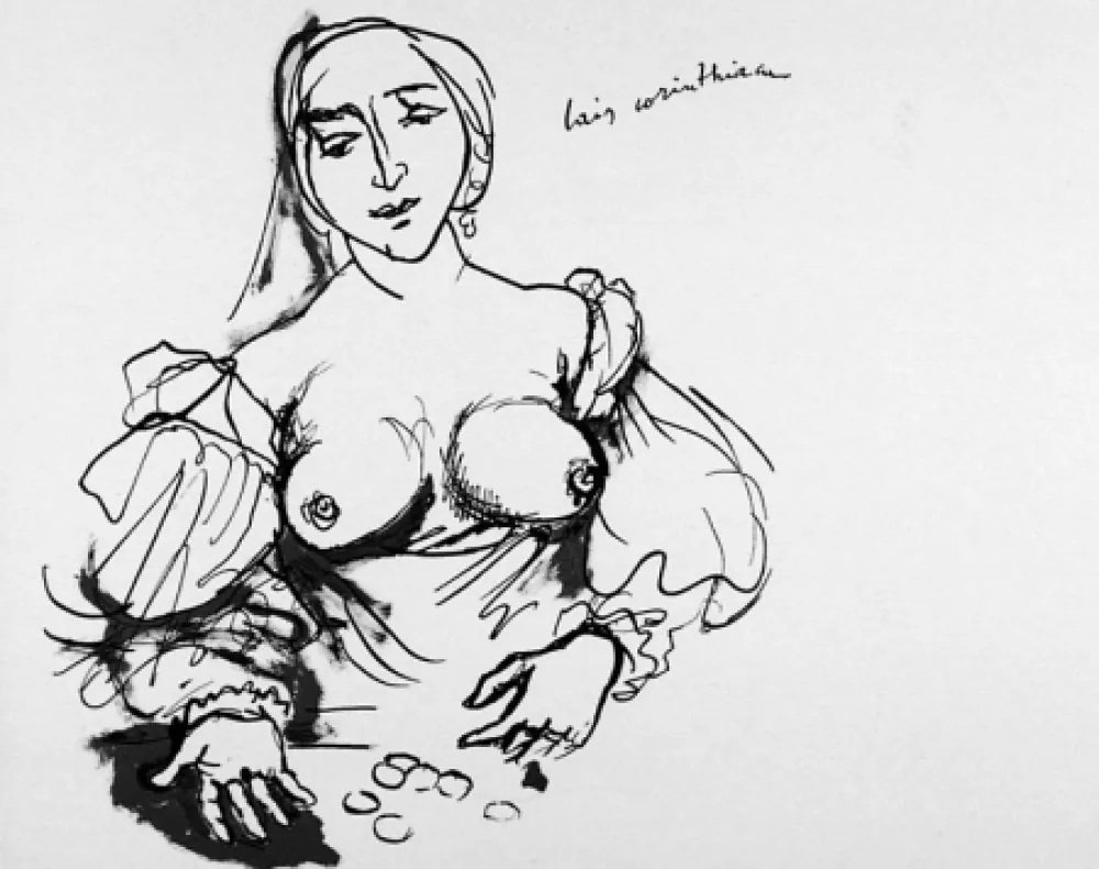 Lithograph Guttuso - Omaggio a Holbein II