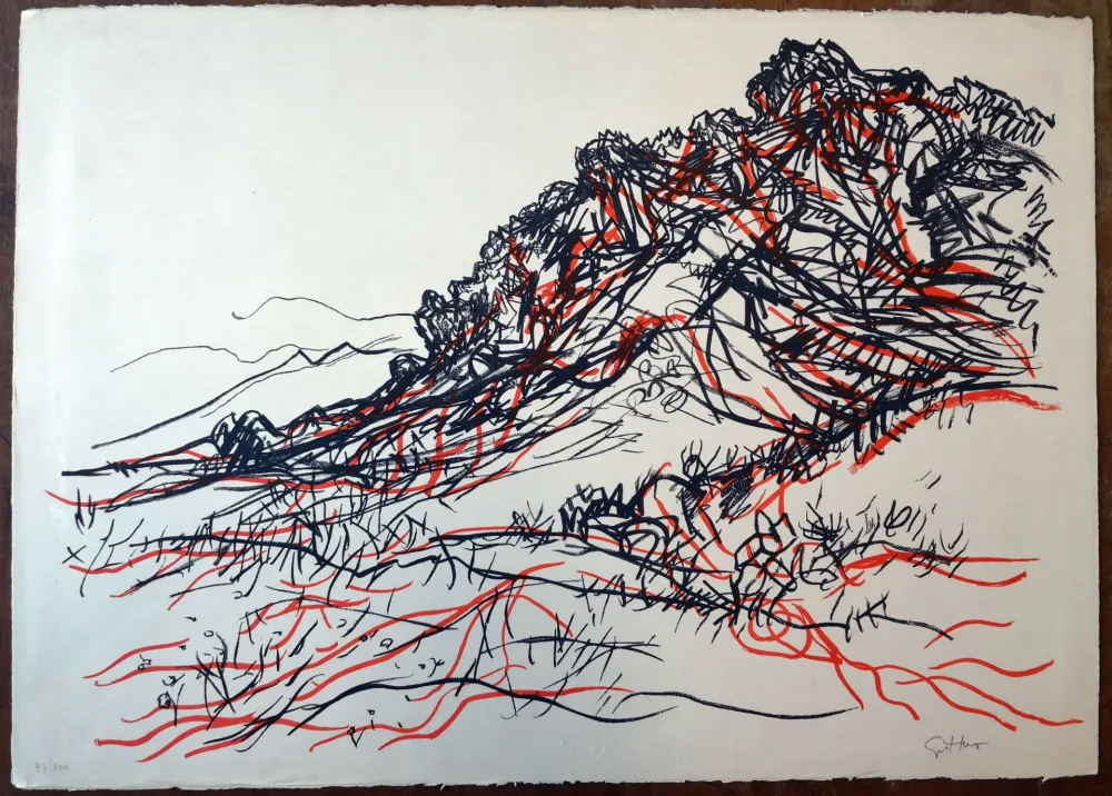 Lithograph Guttuso - Portella delle Ginestre