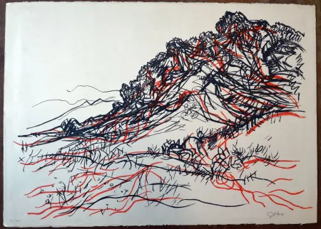 Lithograph Guttuso - Portella delle Ginestre