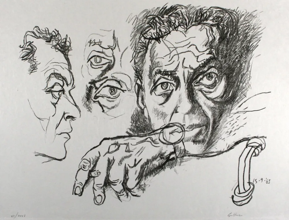 Lithograph Guttuso - Selbstbildnis
