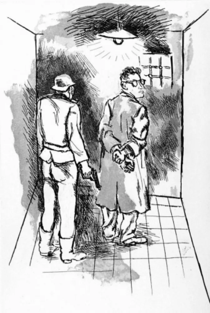 Etching And Aquatint Guttuso - Testa o croce di colpo arriva la morte