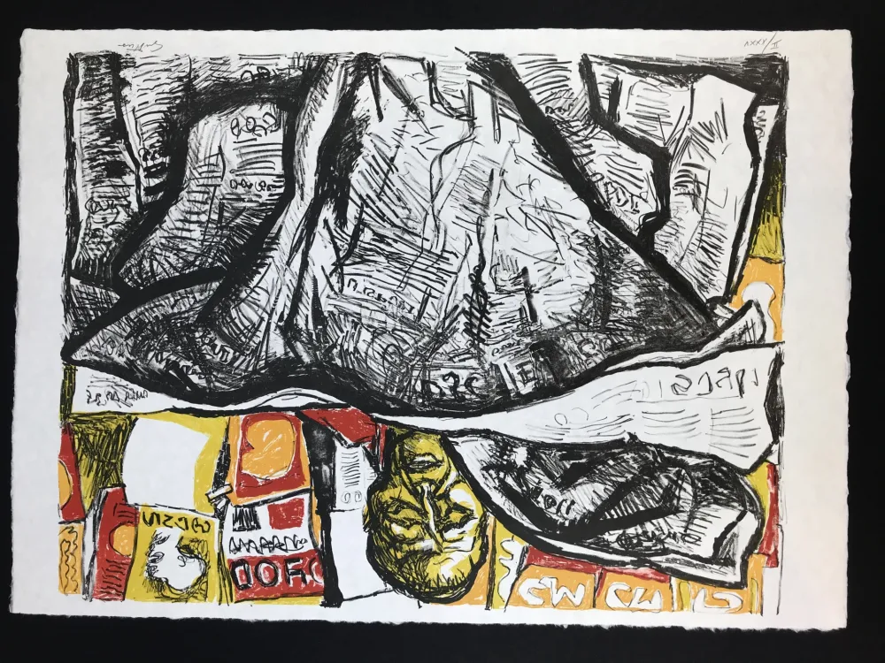 Lithograph Guttuso - Uomo con Giornale