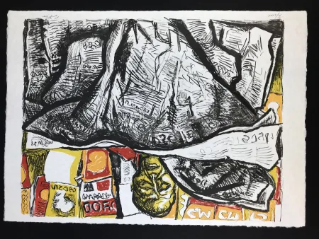 Lithograph Guttuso - Uomo con Giornale