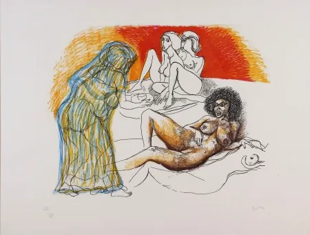 Etching And Aquatint Guttuso - Zefis a Usbek