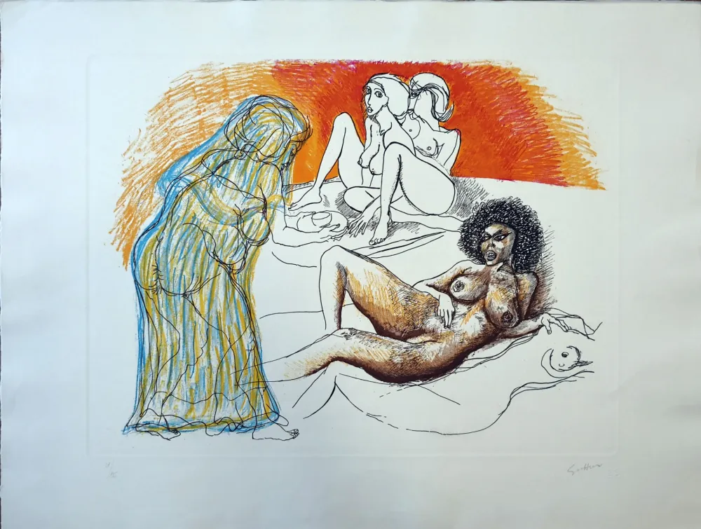 Engraving Guttuso - Zefis a Usbek