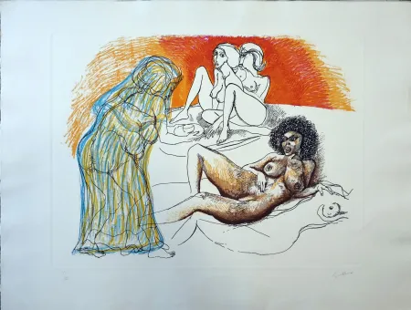 Engraving Guttuso - Zefis a Usbek