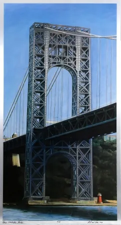 Lithograph Haas - George Washington Bridge