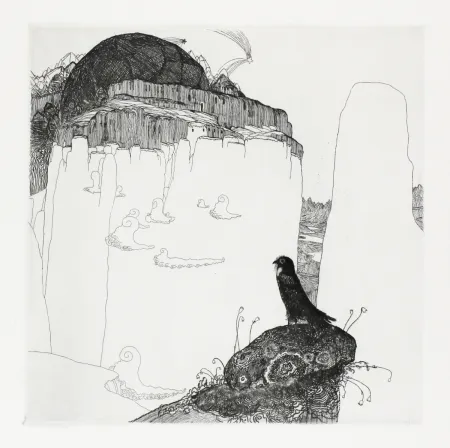 Etching Hablik - Turmfalke (Kestrel)