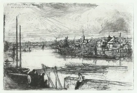Etching Haden - Battersea Reach