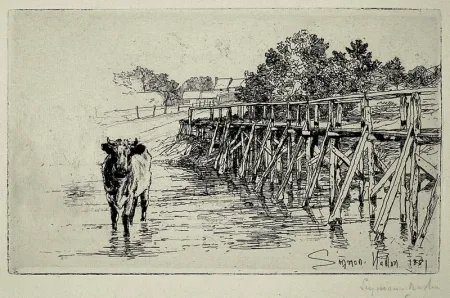 Engraving Haden - The Village Ford