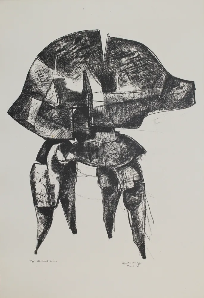 Lithograph Hadzi - Helmet Series