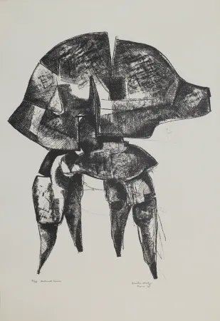 Lithograph Hadzi - Helmet Series