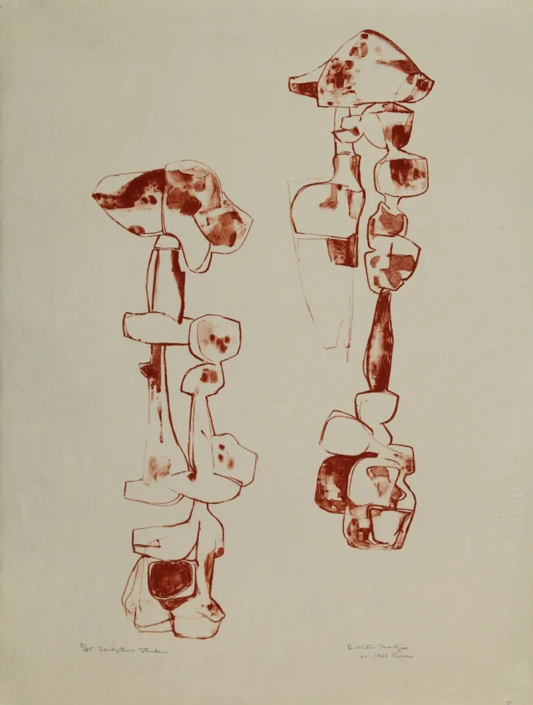Lithograph Hadzi - Sculpture Studies