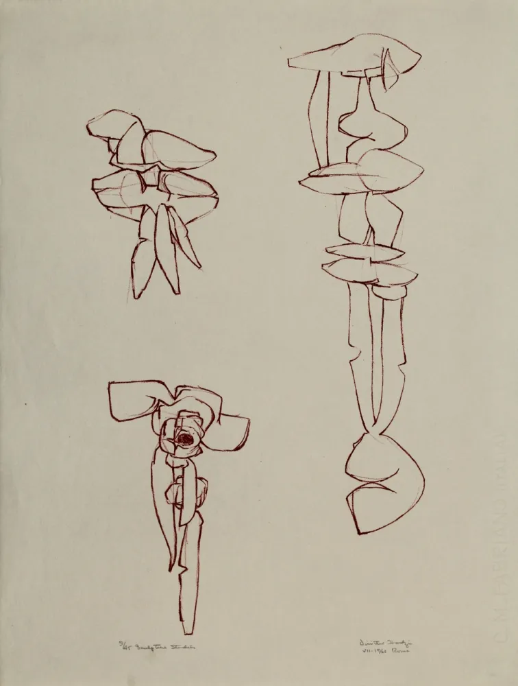 Lithograph Hadzi - Sculpture Studies