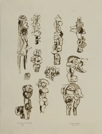 Lithograph Hadzi - Sculpture Studies IV
