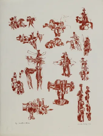 Lithograph Hadzi - Sculpture Studies V