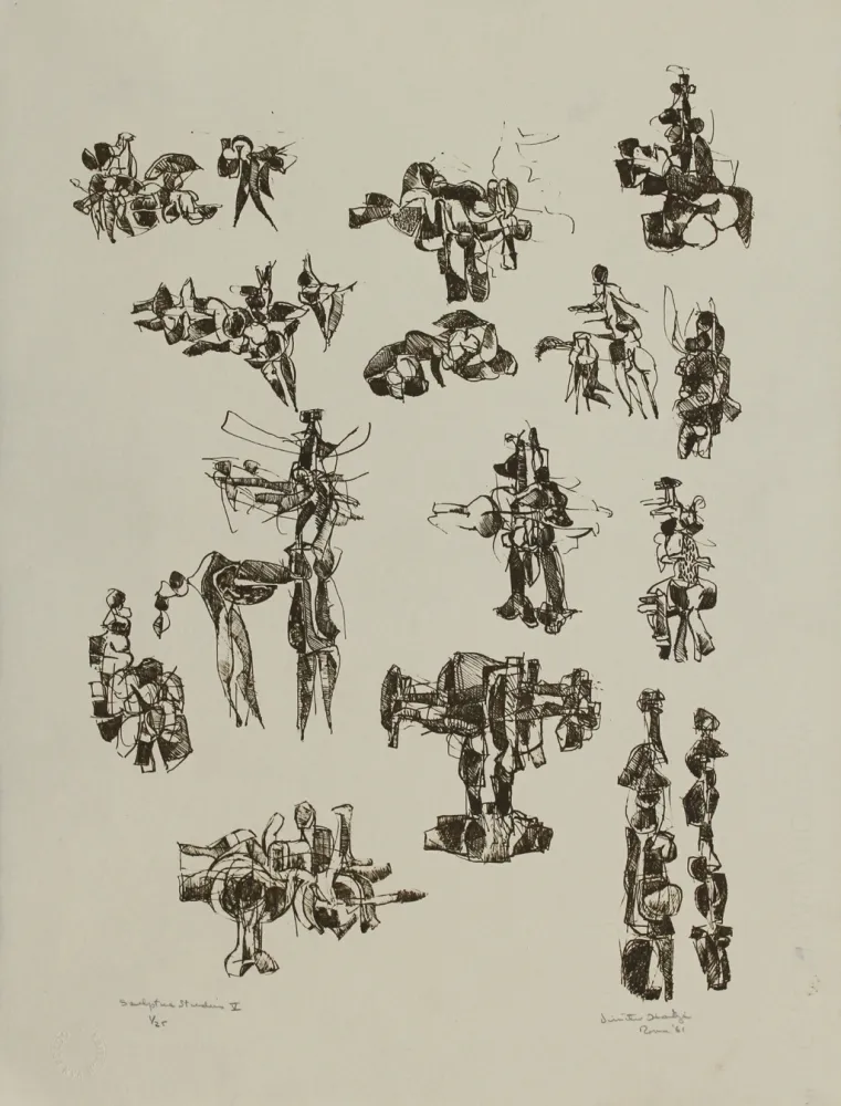 Lithograph Hadzi - Sculpture Studies V