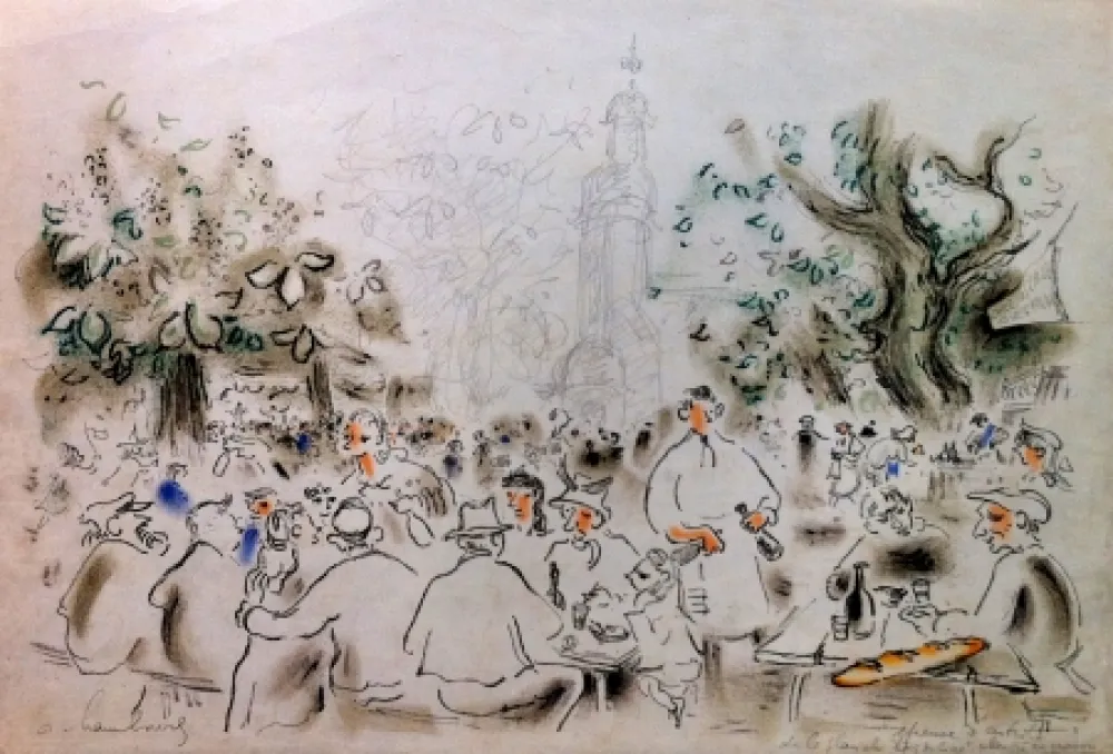 Lithograph Hambourg - Lumière de Honfleur