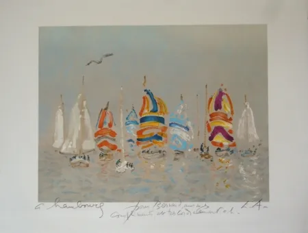 Lithograph Hambourg - Plage Trouville