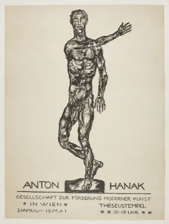 Lithograph Hanak - Anton Hanak (Der brennende Mensch - The burning man)