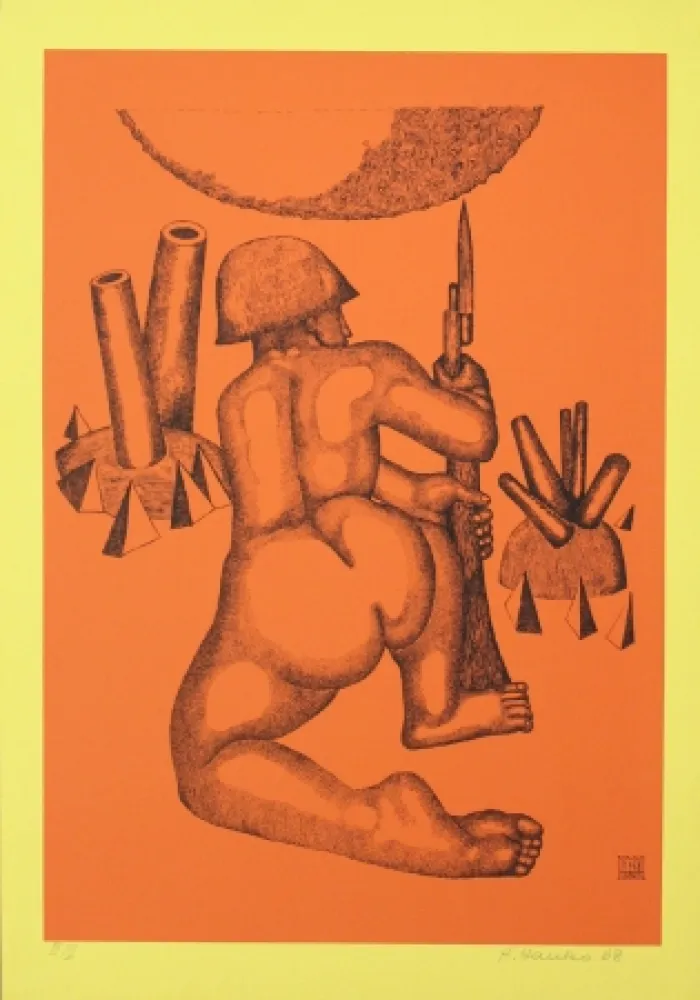 Lithograph Hanko - Krieger (Warrior)