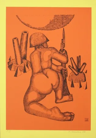 Lithograph Hanko - Krieger (Warrior)