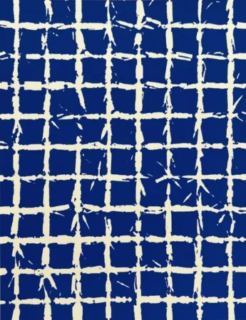 Screenprint Hantai - Serigraphie bleue 