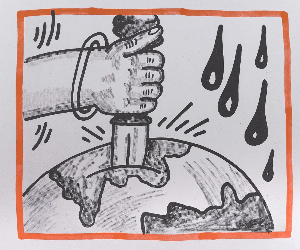 Lithograph Haring - Against all Odds, 1990