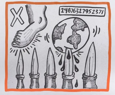 Lithograph Haring - Against all Odds, 1990