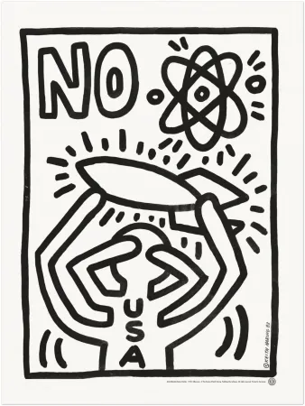 Screenprint Haring - Anti Missile Demo Poster