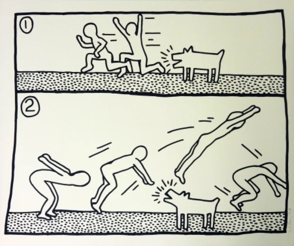 Screenprint Haring - Blueprint #12