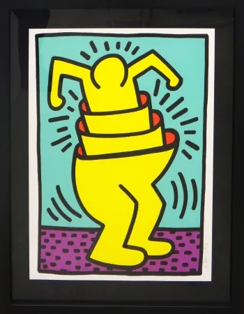 Screenprint Haring - Cup Man