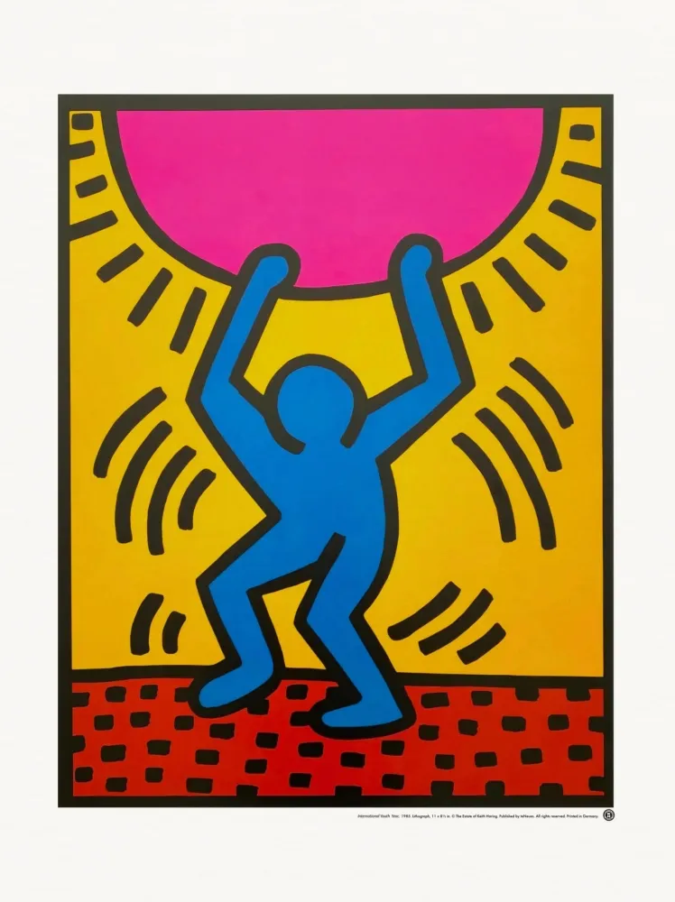 Screenprint Haring - International Youth Year